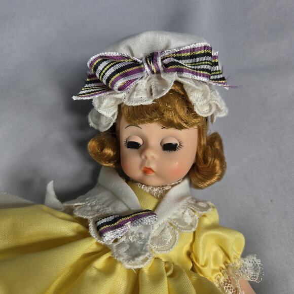 Vintage Madame Alexander Curly Locks 421 Doll 8in Yellow Dress Box Blue  Eyes Tag